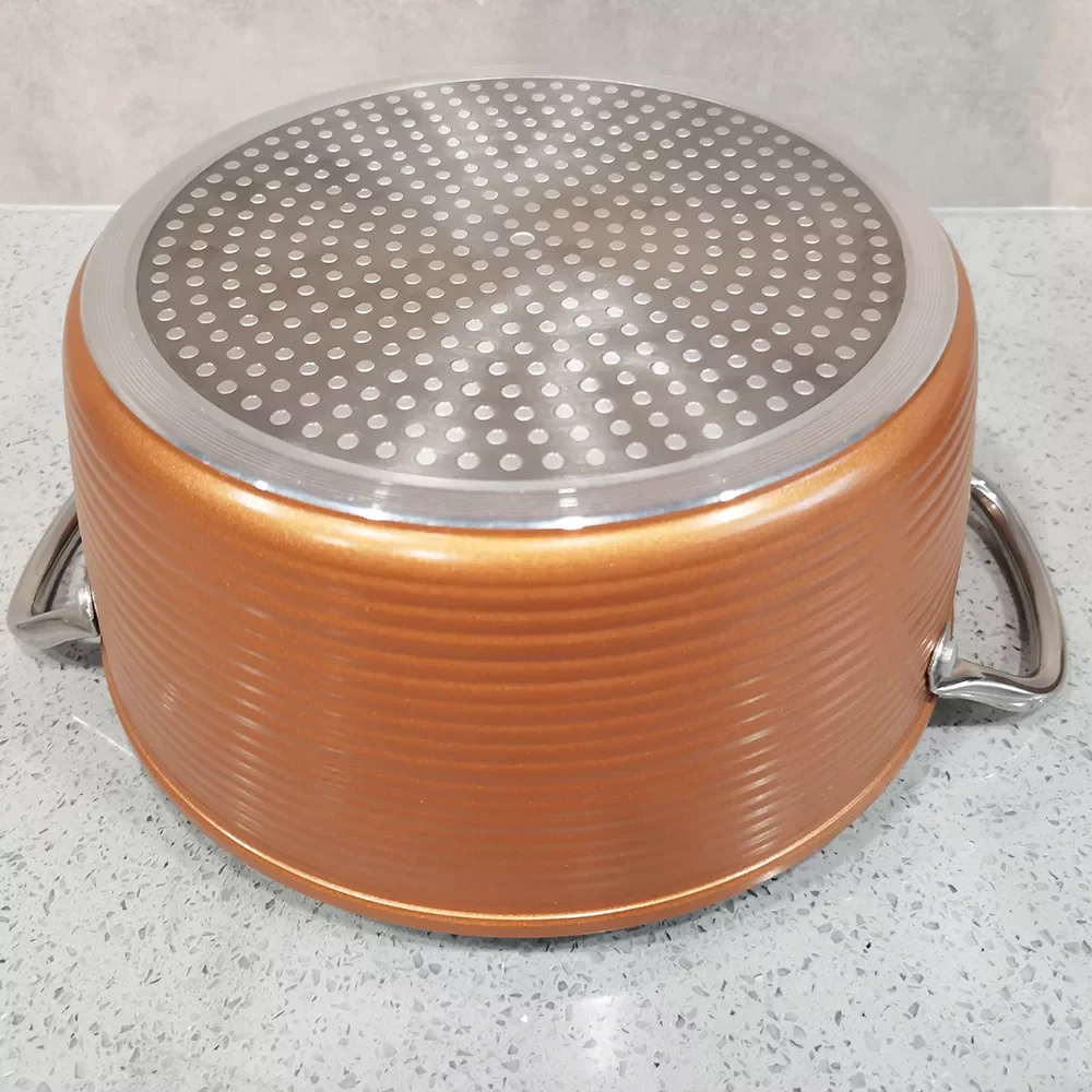 Copper Ceramic Coating Cookware Set with SS handle  Wok Pan and Fry Pan with Lid Nonstick Copper saucepan sets