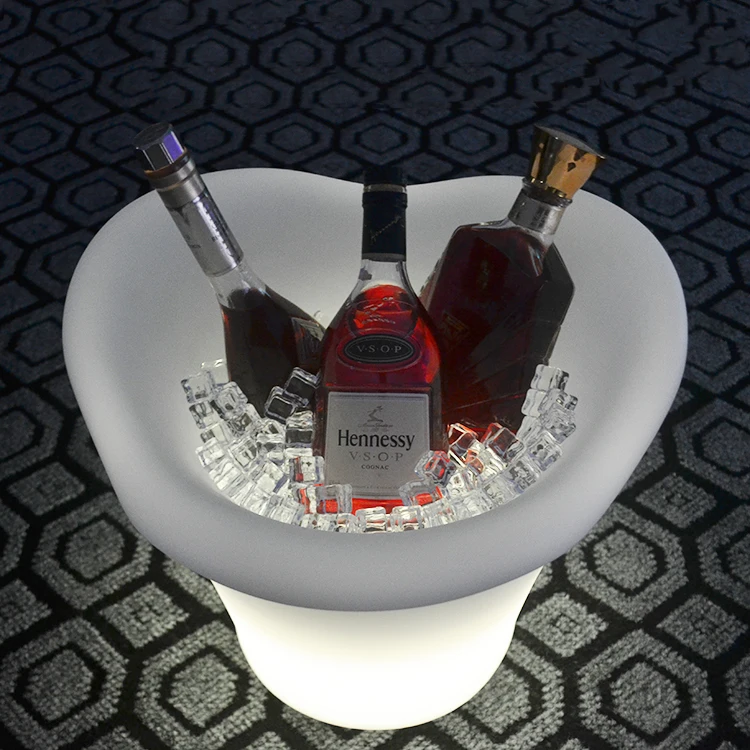 
8L Large Capacity plastic Wine Cooler Waterproof with Colors Changing LED ice bucket for Party,Home,Bar 