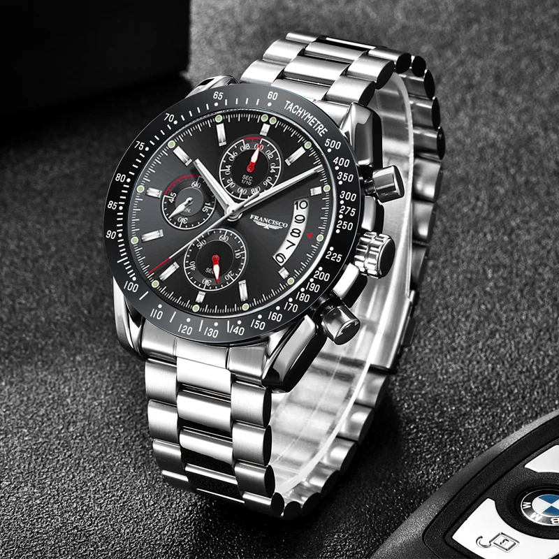 Drop Shipping Silicon Sports Watch Bands Mens Luxury Wristwatch Chronograph Quartz Watches