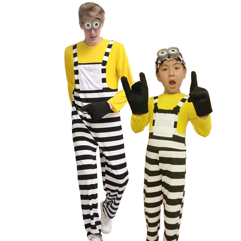 Full Family Novelty Christmas Cosplay parent-child Thief Dad Minions Jumpsuit suit role-playing performance Halloween costume