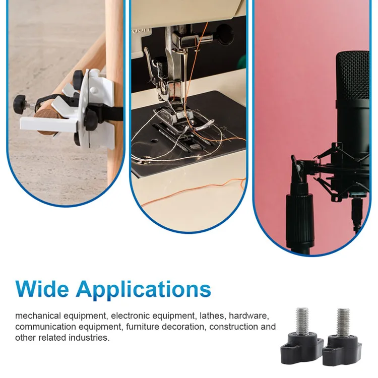 Stainless steel T-Shape M4 M5 M6 M8 M10 M12 Plastic Head T-Knob 5/16 In 18x3 In Kunrled Thread Color Thumb Screw