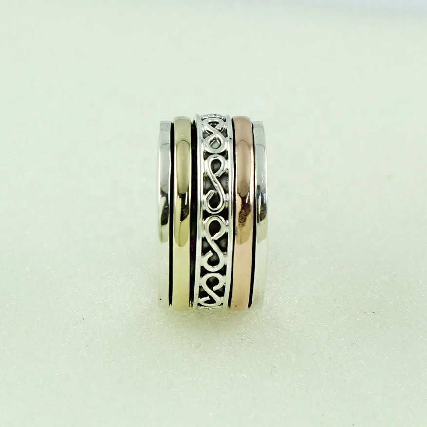 S Loop Shape Band Tension Remover 925 Sterling Silver Spinner Rings Exporter Jewelry