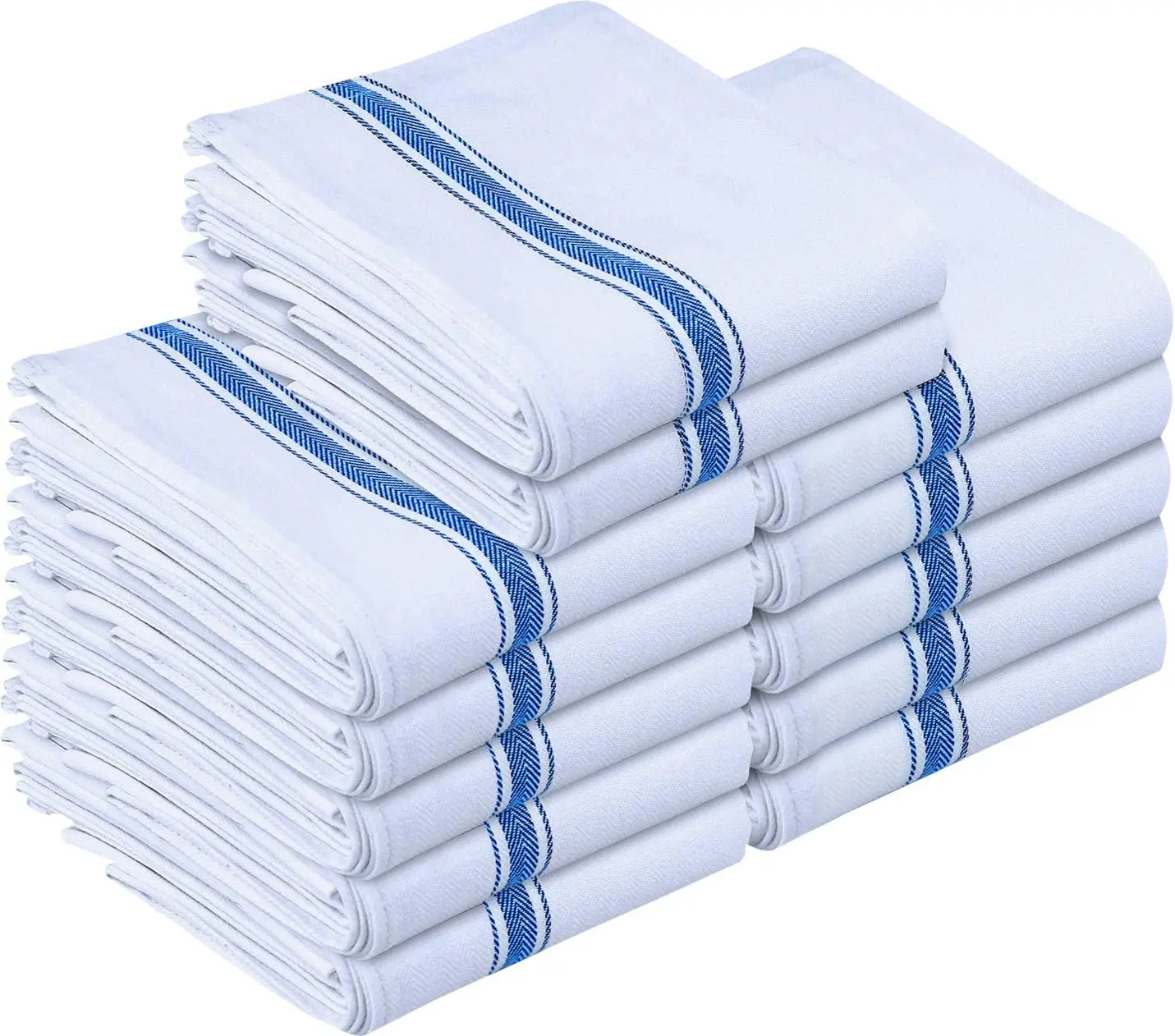 Classic Kitchen Dish Towels Absorbent Dish Wash Cloths 100% Cotton Tea Towels with Loop