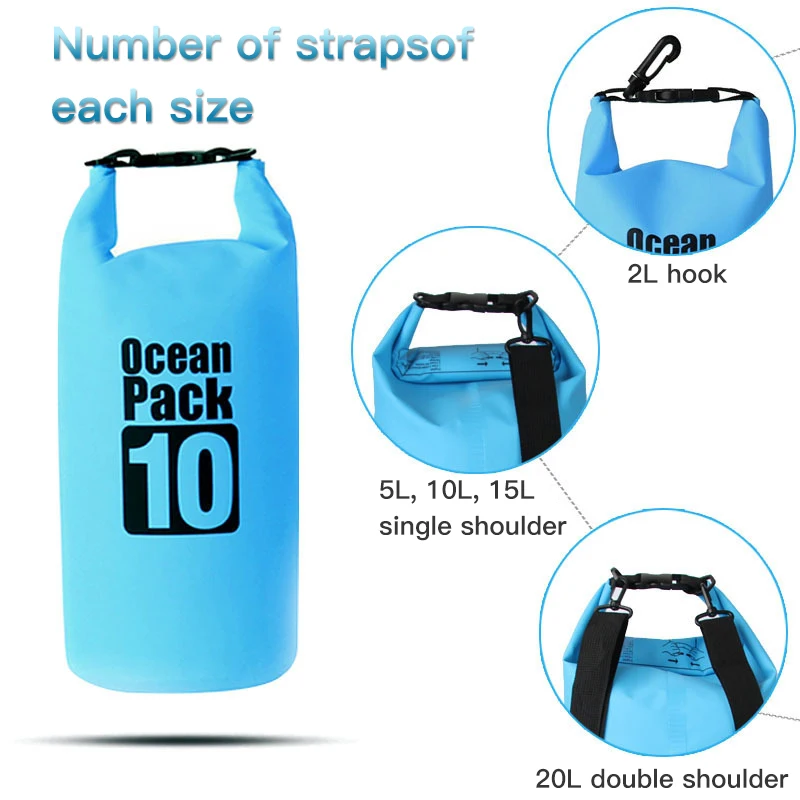 2L 5L 10L 15L 20L 30L Hiking Camping Water Sports Outdoor Waterproof Dry Bag Ocean Pack