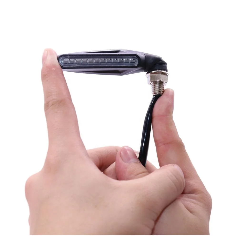 Sequential Switchback Bike Indicator Lamp 12V DRL Motorcycle Indicators LED Turn Signal Strip Lights