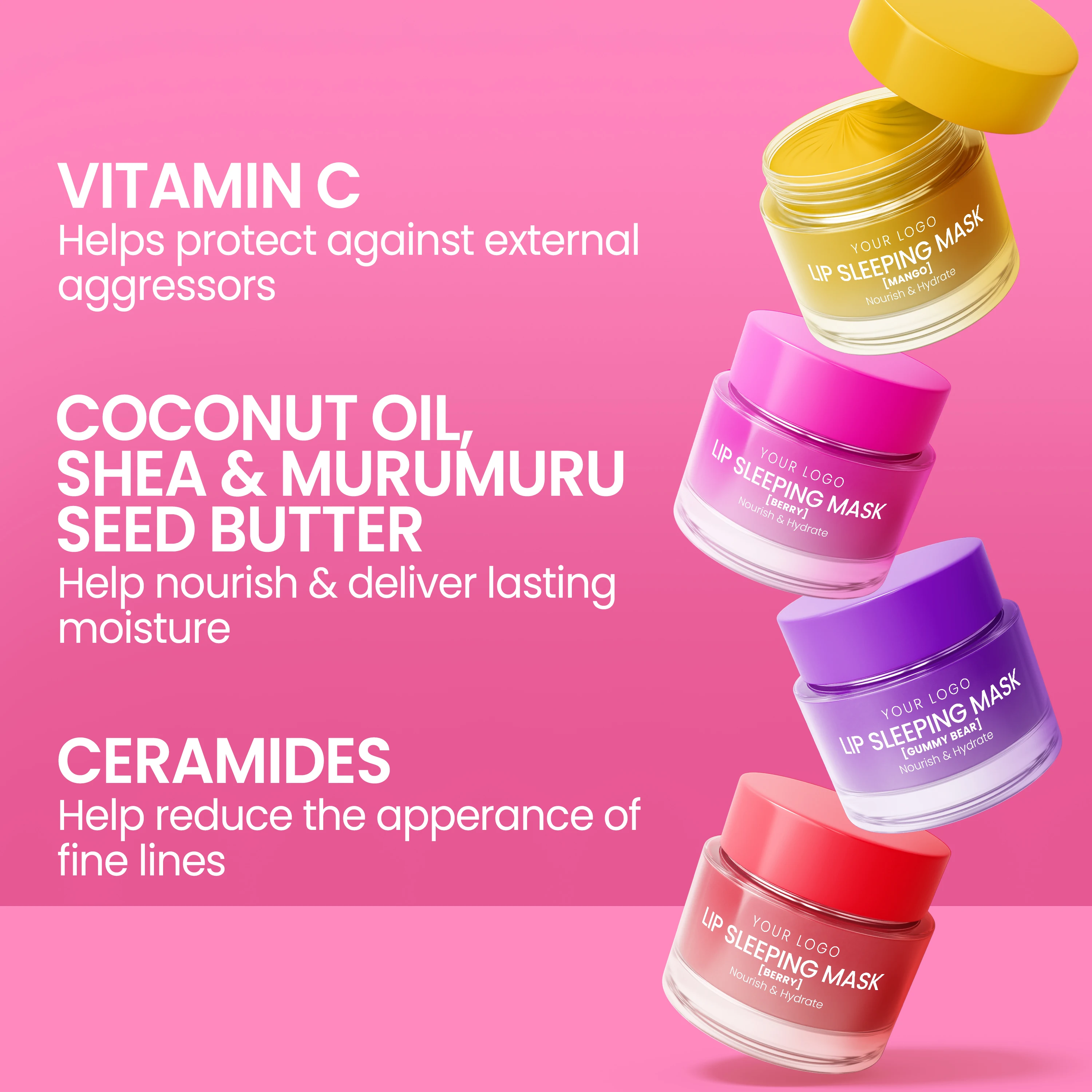 Hydrating Night Collagen Honey Overnight Best Supplier Lip Sleeping Mask For Pink Dry Lips