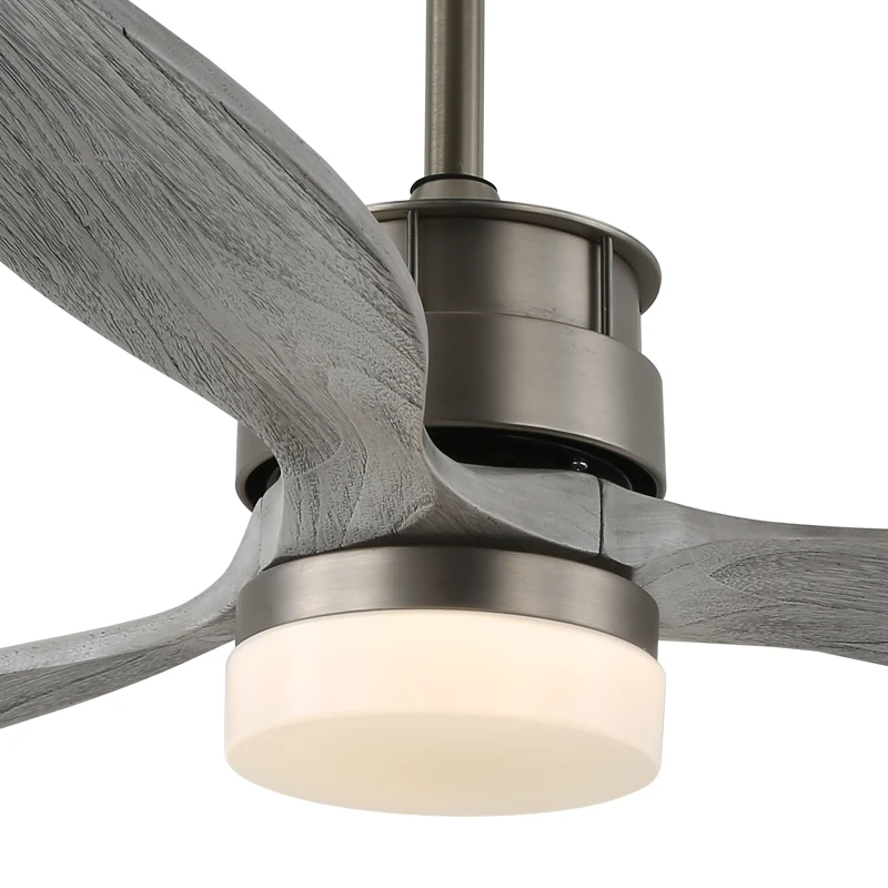 Solid Wood 52 inch Dc 100% Copper Motor Ceiling Fan Ceiling Fan Lighting LED Ceiling Fan With Remote Control