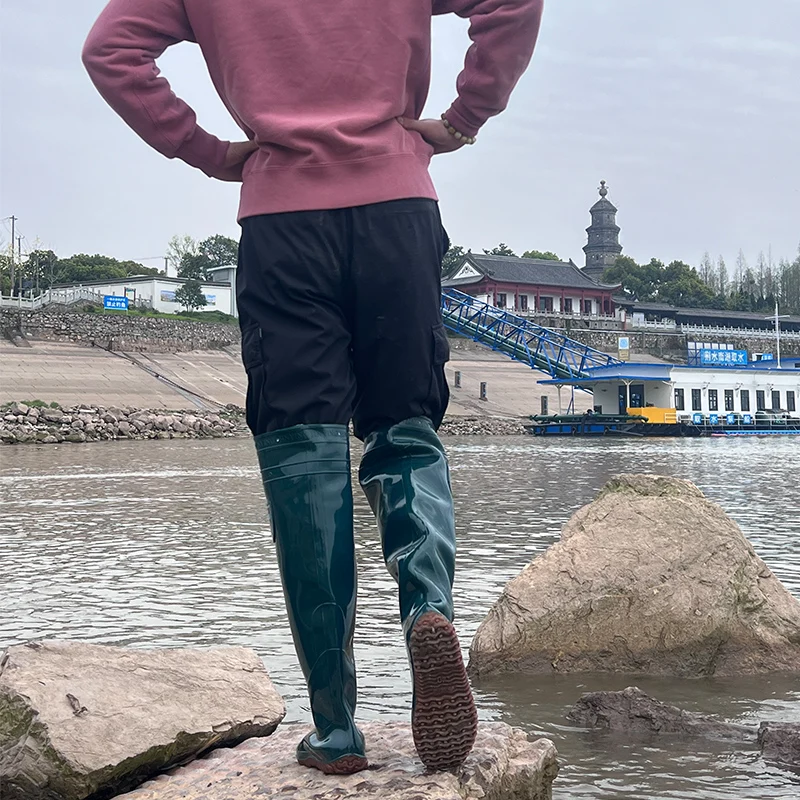 Mens Wellington Boots Knee High Rain Boots Waterproof Rain shoes Farmer shoes Mens Wellies Fully Waterproof Snow Muck Outdoor