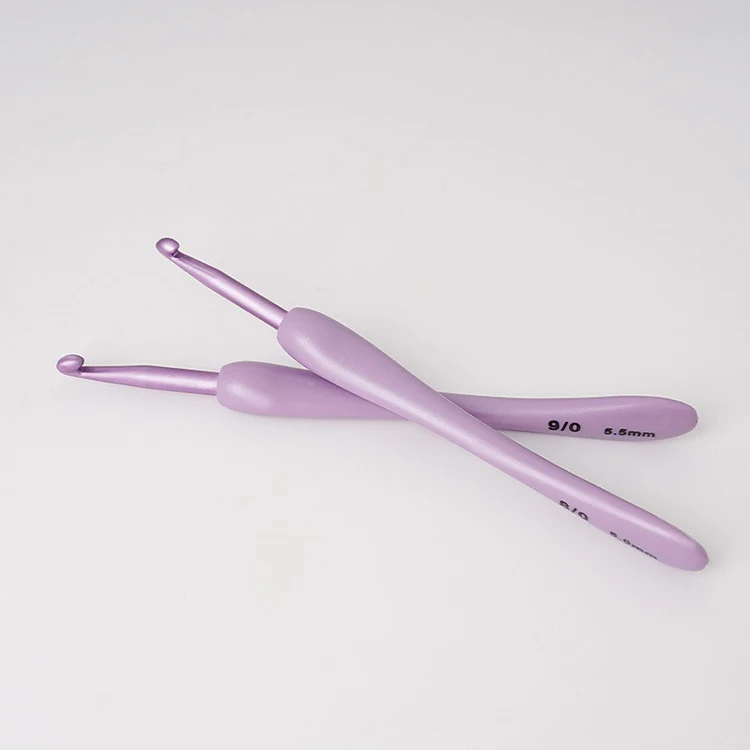 8Pcs/set Purple Crochet Hooks Set Craft Crochet Weaving Knitting Needles Hooks For Sewing Crafts Stitching 2.5-6.0mm