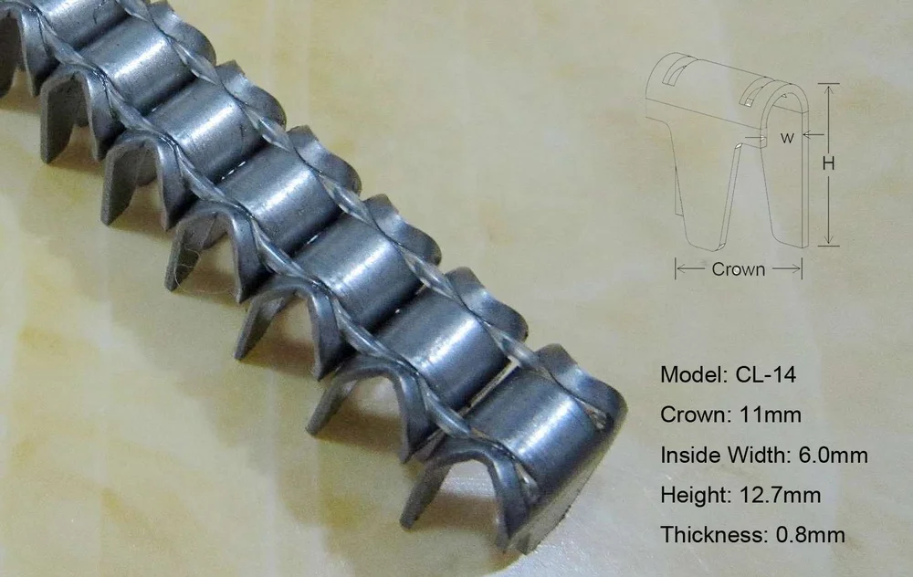 China Spring M46 Type Galvanized Mattress Clips CL-14 Pneumatic Staples Furniture Sofa Nails Car Cushion Nails