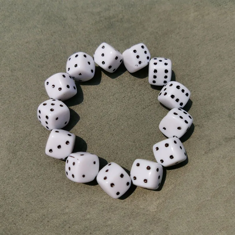 Creative Dice Billiards Ball Beads Bracelet for Men Beaded Elastic Bracelets Leisure Jewelry