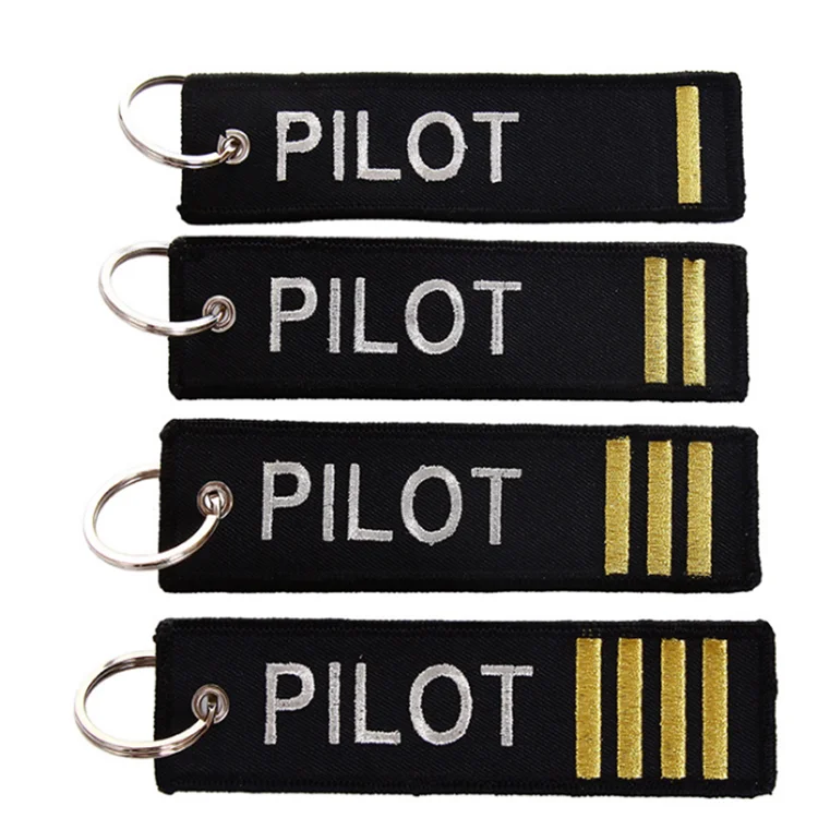 Embroidery Keychain Luggage Tags Embroidered Keychain Key Ring Car Motorcycles Flight Attendant Pilot Gifts