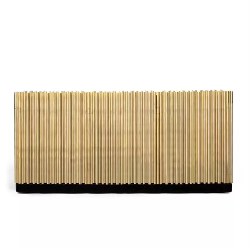 Boca Do Lobo Gold Metal Sideboard Stainless Steel Cabinet High End Luxury Customized Console Table