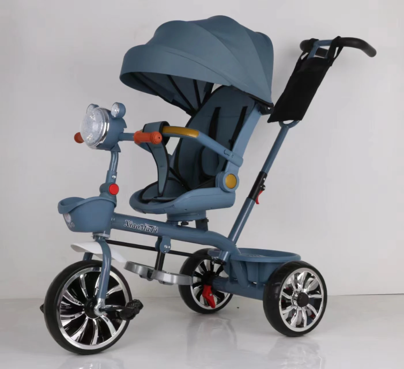 China Factory Children Ride On Tricycle Rotary Seat Push Pedal Trike For Kids With 3 Wheels Air Tyre