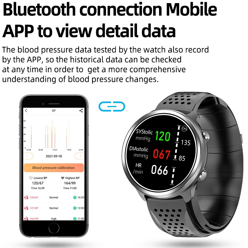 Air pump balloon watch health medical level smartwatch blood pressure monitoring fitness smart watches with air pump balloon