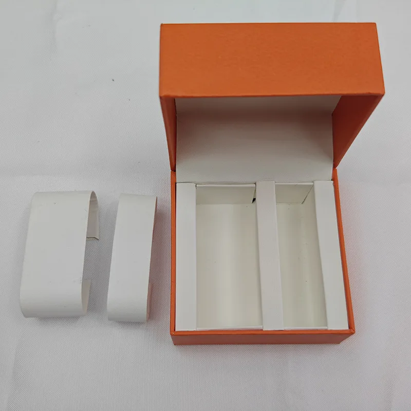 Factory Stock pink blue black orange color couple watch box high quality paper bracelet watch jewelry set square case