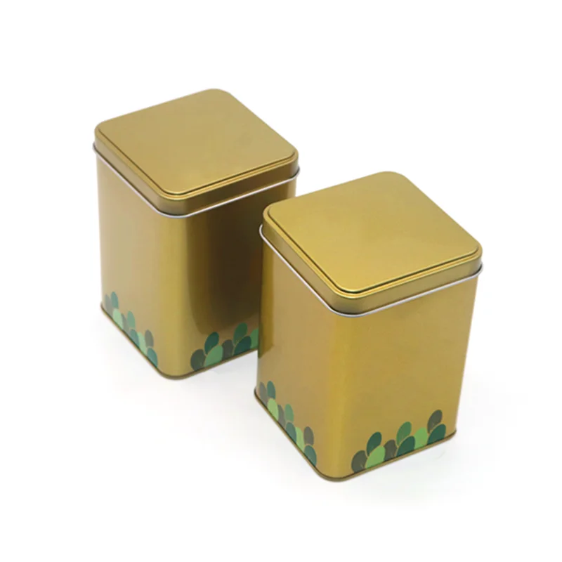 Nice Price food grade square tea tin box packaging metal tea tin storage China manufacturer