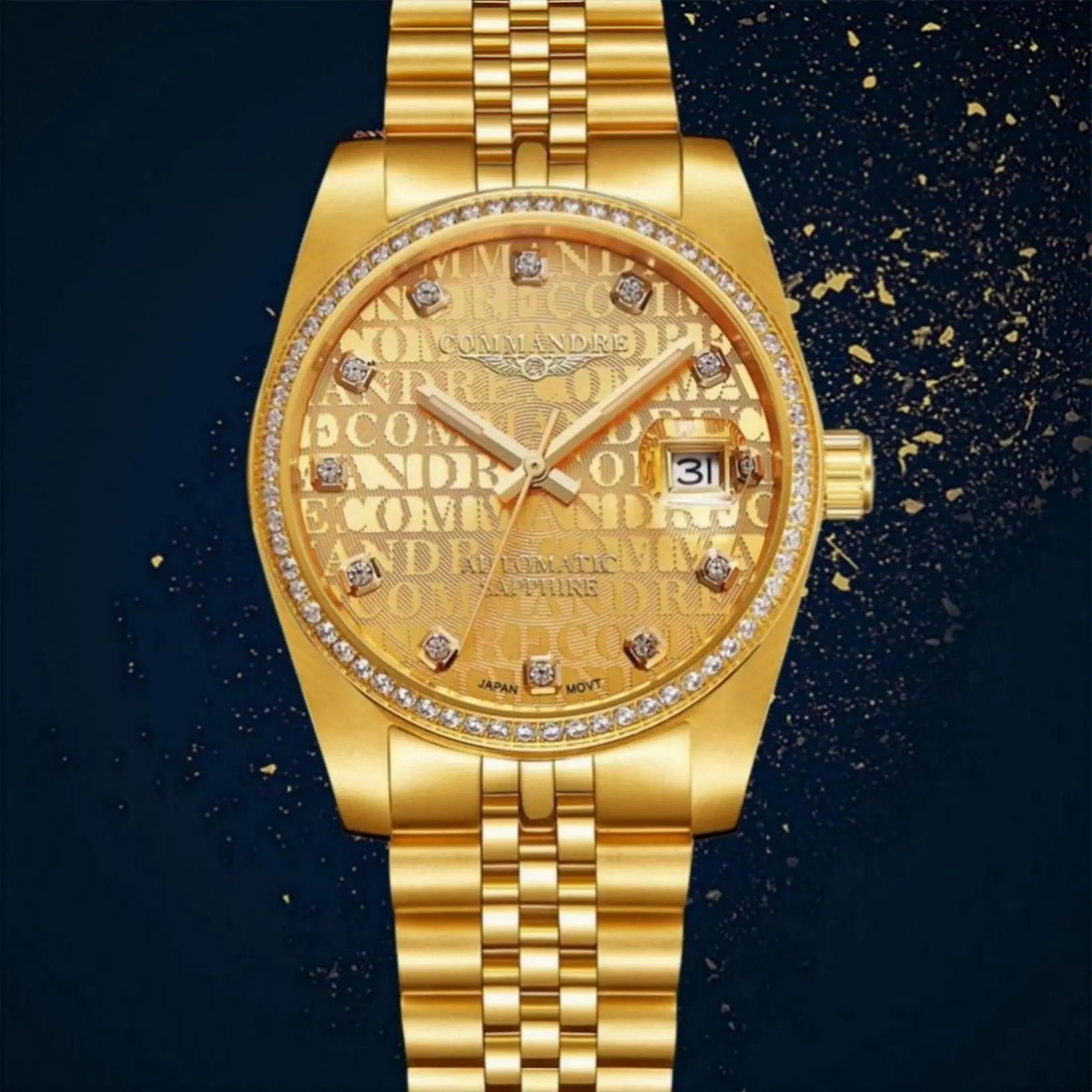 Автоматические часы, мужские часы предлагают белый б/у для копирования уникального календаря, армейские оливки кассии