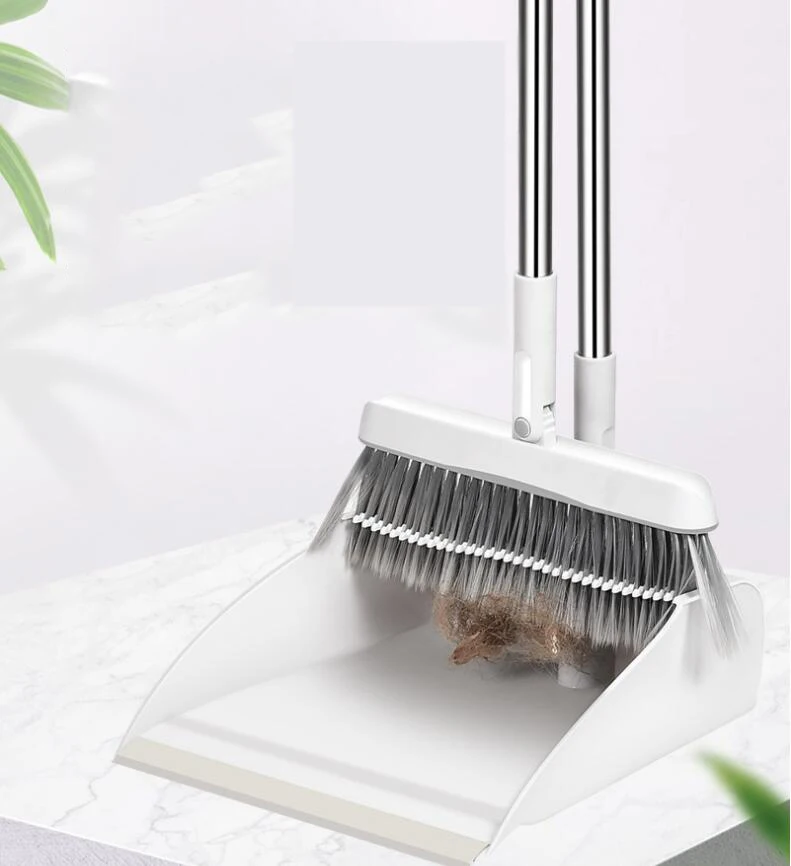 Folding Standing Broom and Dustpan Set Combined Household Soft Brush Sweeping Angle Rotary Broom