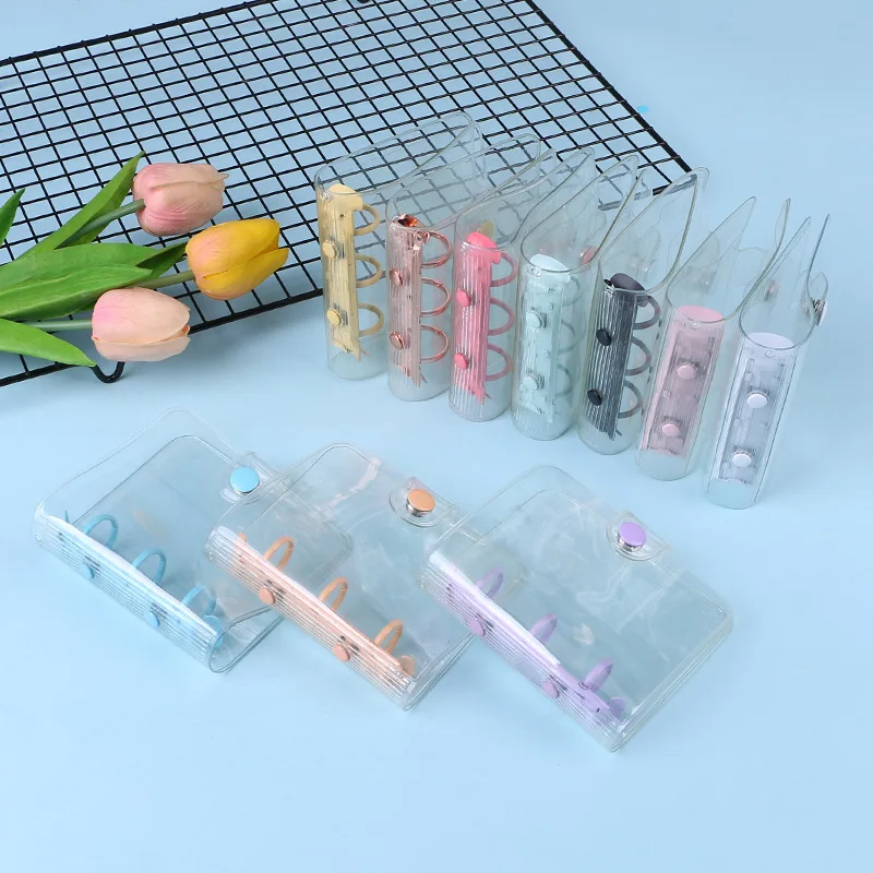 Promotional Cheap Student PVC Vinyl File Folder Portfolio Divider Organizer Office Notepad Mini 3-Ring Binder Journal