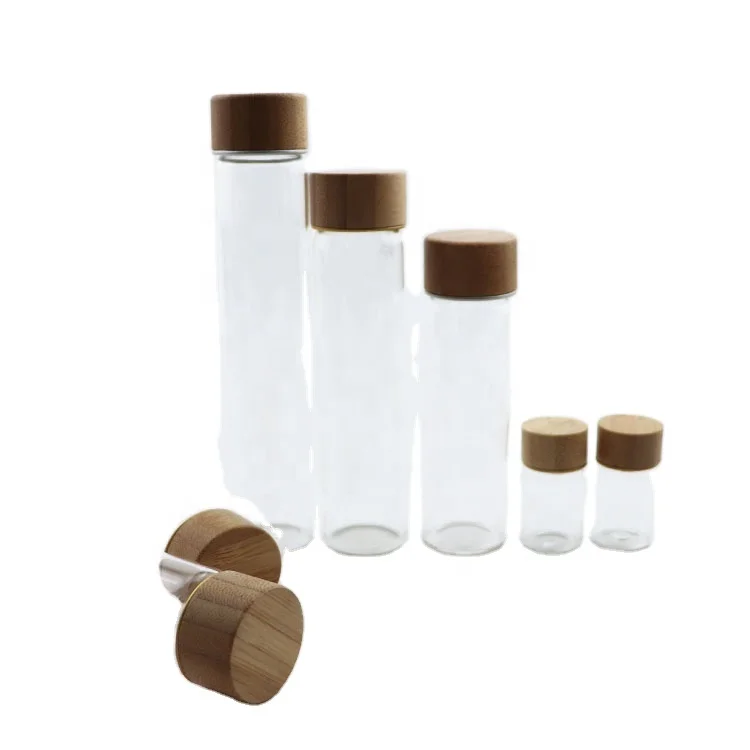 10ml 15ml 20ml ampoule bottles tubular glass vial 10ml glass bottles with bamboo cap
