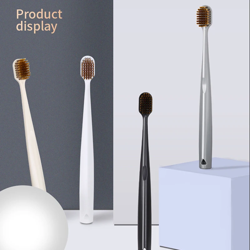 Wide toothbrush head 48 brush hole Better cleaning power Gold bristle soft bristles brush Men Flame brush wire