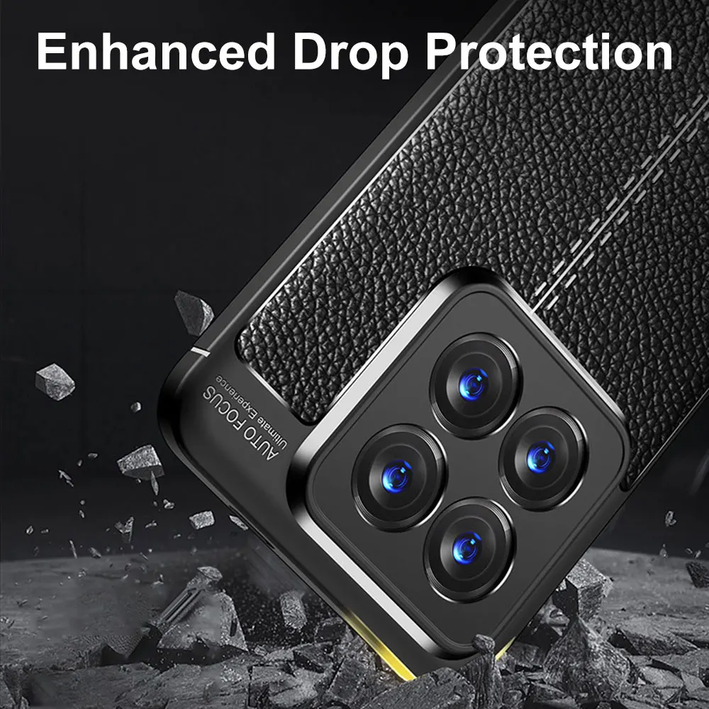 WLONS WLS47 Friendly Lychee Skin Pattern Mobile Drop Proof Camera Lens Protection Tpu Phone Case For Xiaomi 14 Pro