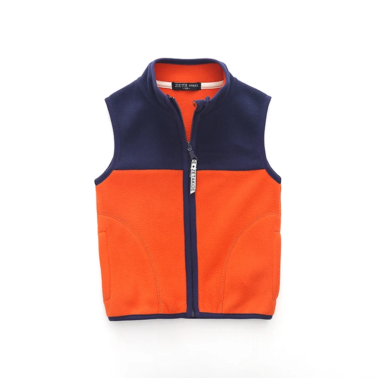 
Vest Zipper 2021 Autumn Color Matching Boys Girls Waistcoat Kids Vest Children Jacket 