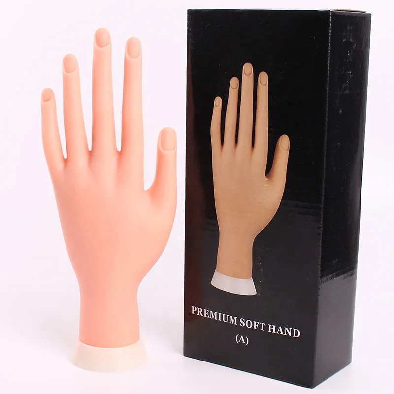 Nail Practice Hand Model Bendable Soft Prosthetic Plastic Flexible Training False Hand Mannequin Display Nail Practice Hand