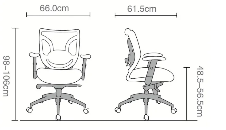 Kabel Mid Back Adjust Height Armrest Nylon Base Computer Mesh Office Chair