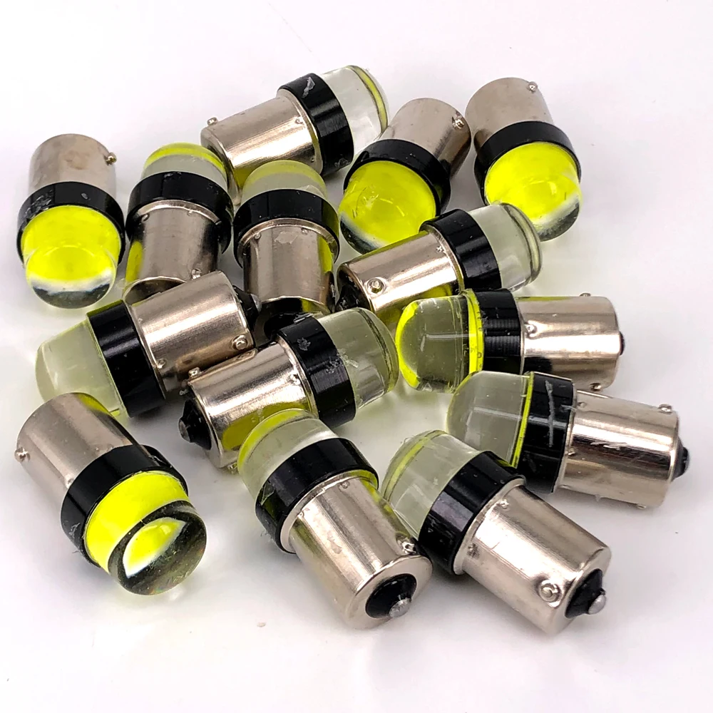 12V S25 1LED 1156 1157 Strobe Flash P21W BA15S BAY15D COB Crystal lights silicone material car bulb White
