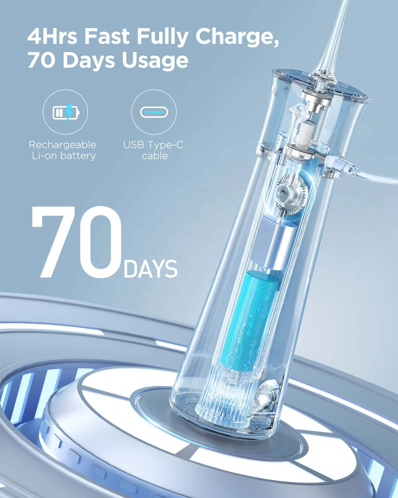 Cordless Water Flosser Rechargeable Portable Oral Irrigator for Travel Home Soft Waterproof Usb Power Item Battery Tank