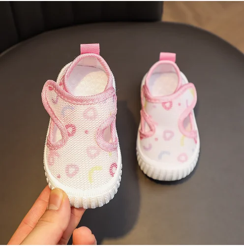 Summer new style 0-1-3 year old baby hollow mesh shoes soft sole breathable toddler shoes small fresh sandals