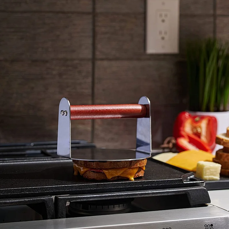 Factory Price BBQ Griddle Bacon Grill Press Meat Beef Burger Smasher Hamburger Patty Maker Stainless Steel Burger Press