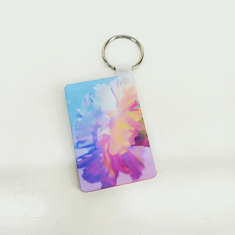 Newly Sublimation Blanks Rectangle Acrylic Keychain Heat Press Key Ring Factory