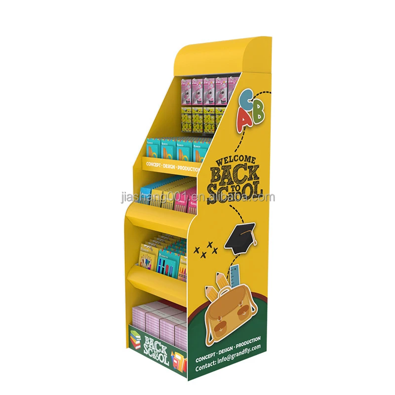 Retail Promotional Pos Custom 6 Tier Pop Up Cardboard Paper Toy Floor Display Stand Toys Cardboard Floor Display Shelf