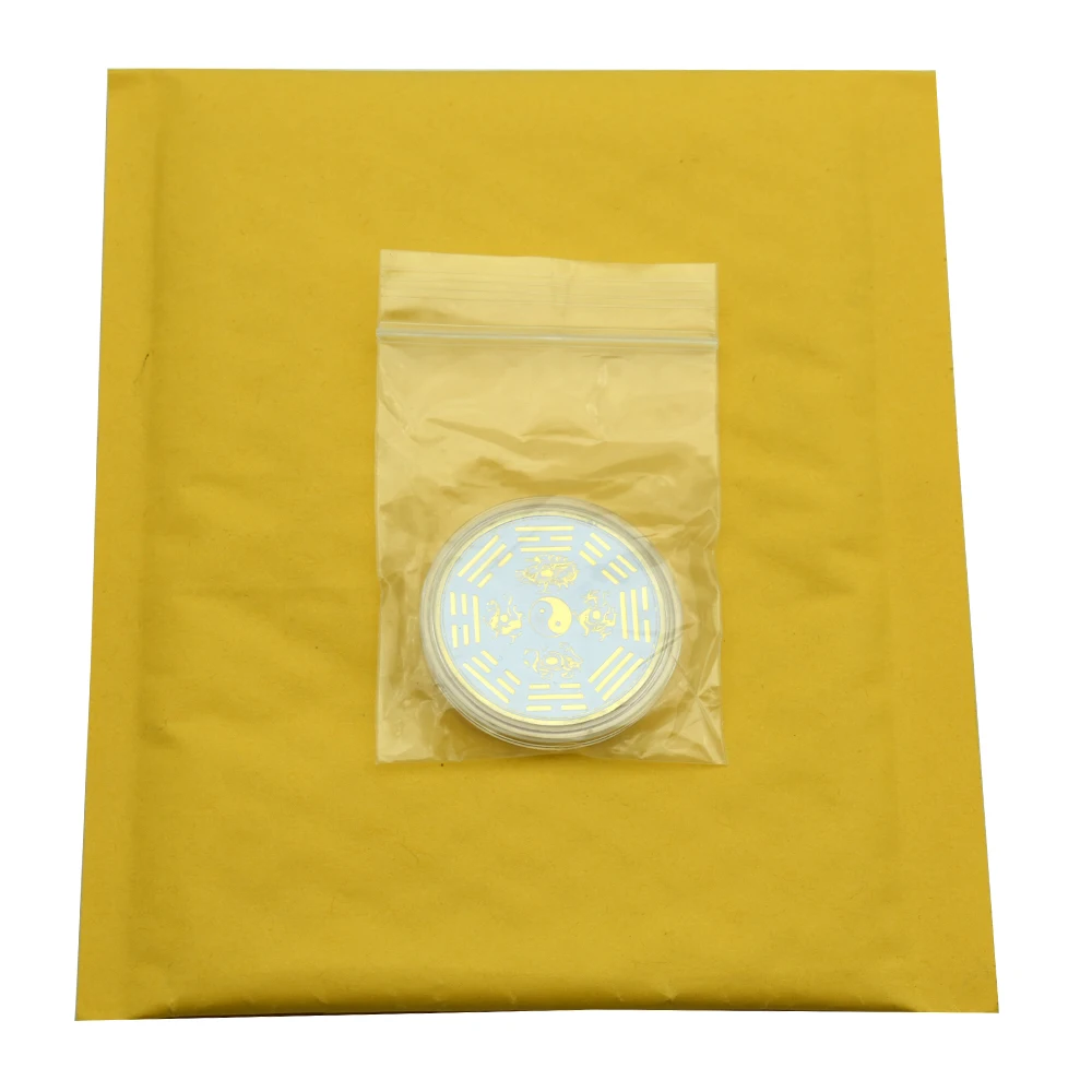 Dragon and Phoenix Gold Coin Chinese Tai Ji Commemorative Medal In Capsule Gifts