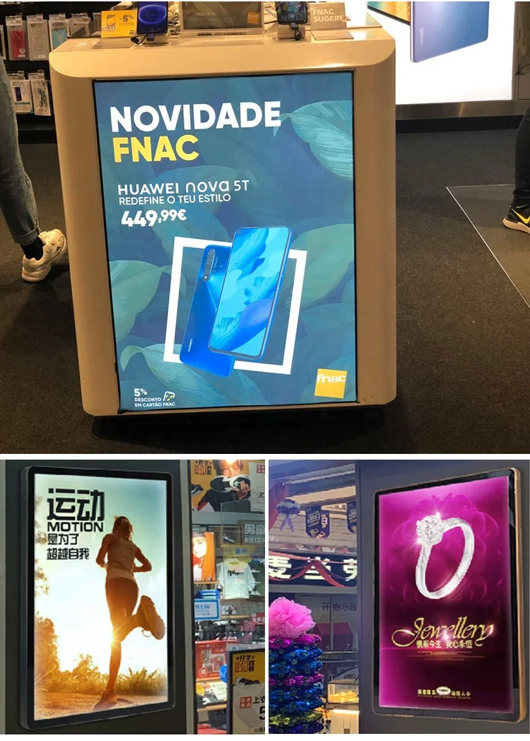 A1 A2 A3 DC5V/12V Dynamic LED Panel Tempered Glass Material, Slim Menu Display Panel, Advertising Led Light Box for Restaurant