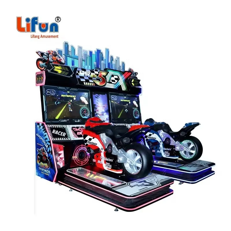 Coin Operated 2 Players 5 Dx Motorcycle Kids Video Game Machine Racing Simulator Motion Moto Arcade Machine