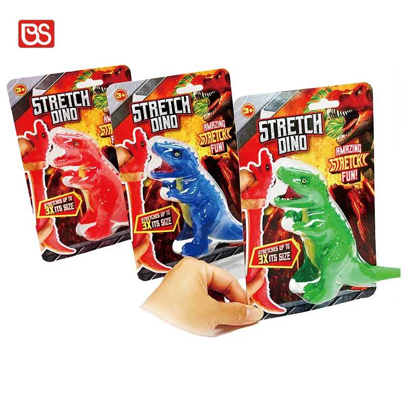 BS 3 Color Sand Filling Stretch Up Fidget Anti-stress Relieve Stretch Dinosaur Tpr Squeeze Toy For Sale