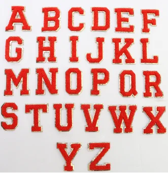 Wholesale custom patch embroidery letter DIY iron on 3m eye patch hoodie Rainbow color chenille patches alphabet stickers