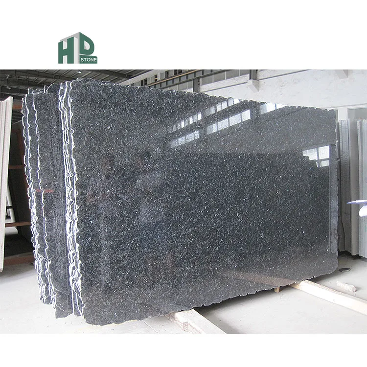 Polishing Blue Pearl Granite Stone Slabs for countertop kitchen