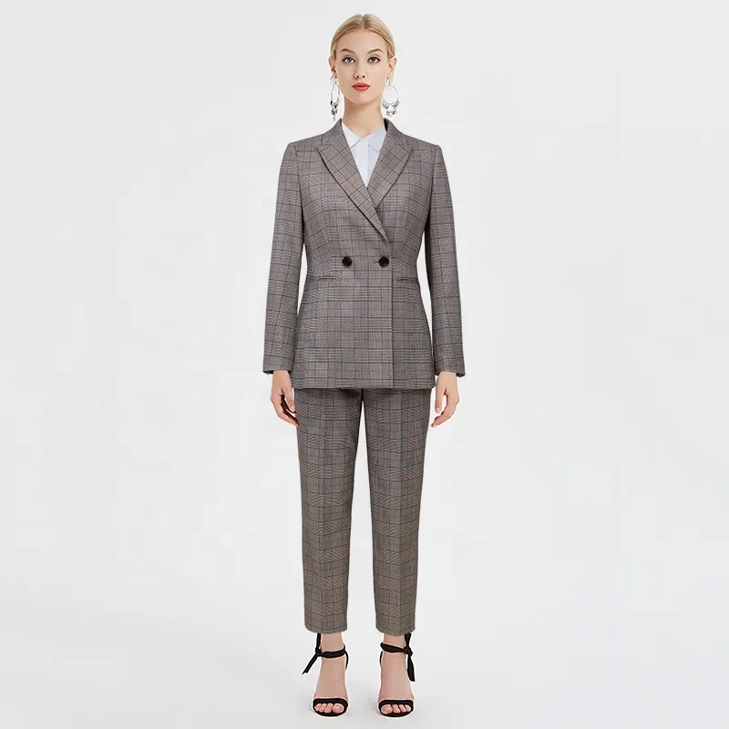 
Hot Sale Wholesale Fashion Formal Office High Quality Business Two Piece Woman Suit 