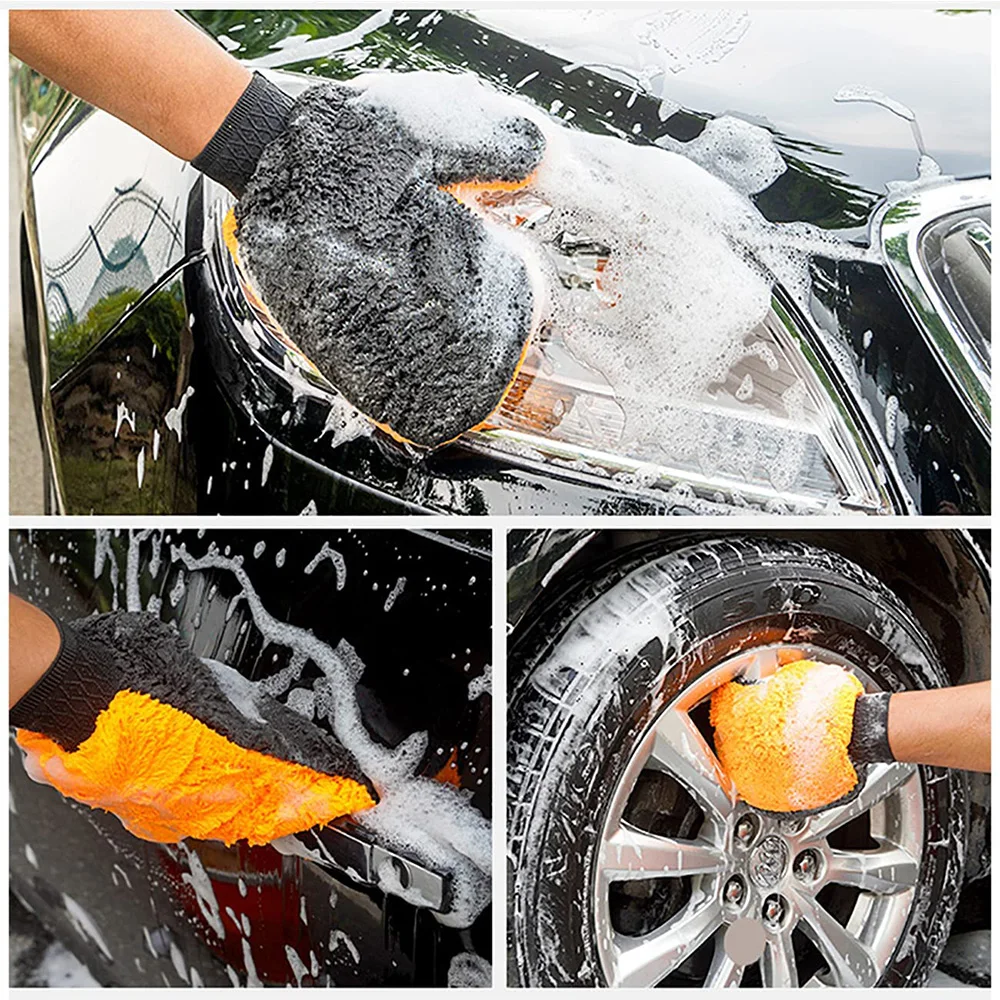 Microfiber Wash Mitt for Car Cleaning Mitts Tools Premium Chenille Scratch Car Wash Mitt