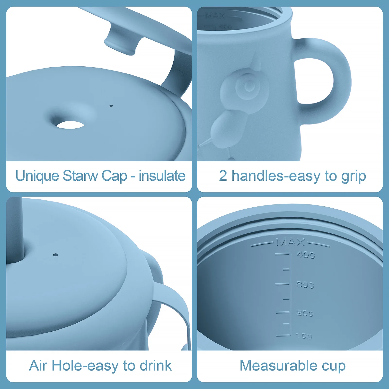 Marvelous design animal snail shape 2 in 1 sippy cup bpa free silicone baby training snack holder toddler sippy cup