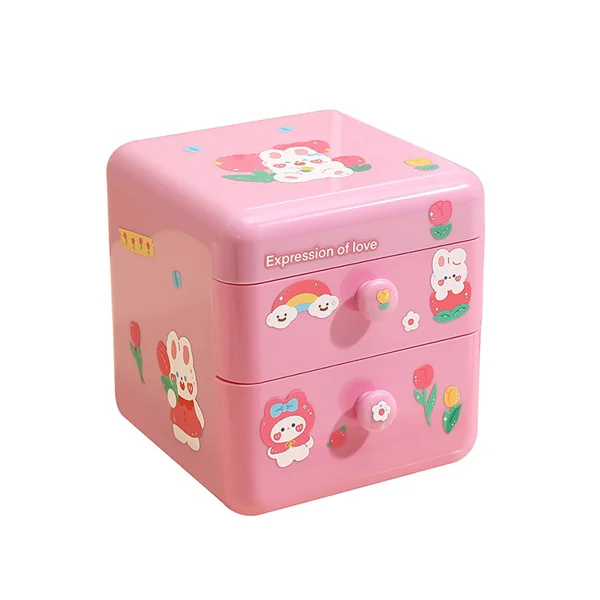Large Capacity Rotary Plastic Box Desktop Multi-function storage organize for Makeup Brush Holder