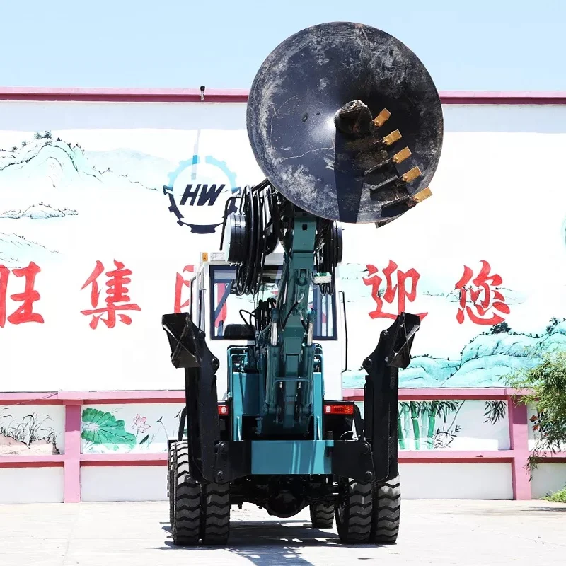 mini ground screw bore electric tractor auger piles driver 2000mm hydraulic piling drilling rig machine