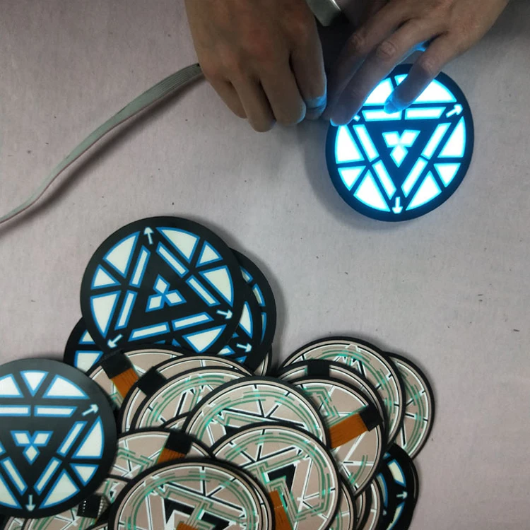 round shape hero CUSTOM EL PANEL sound activated el panel for tshirt