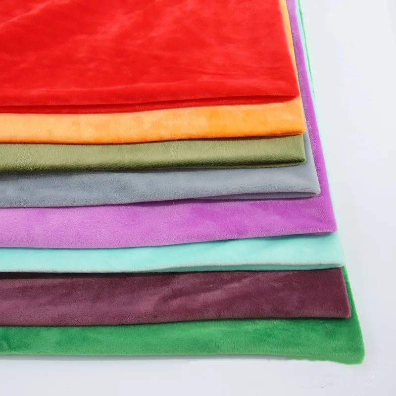 Super Soft Manufacturer Wholesale Crystal Super Soft Short Plush Clothing Lint Toy Fabric 200g 100% polyester wistiti fabric