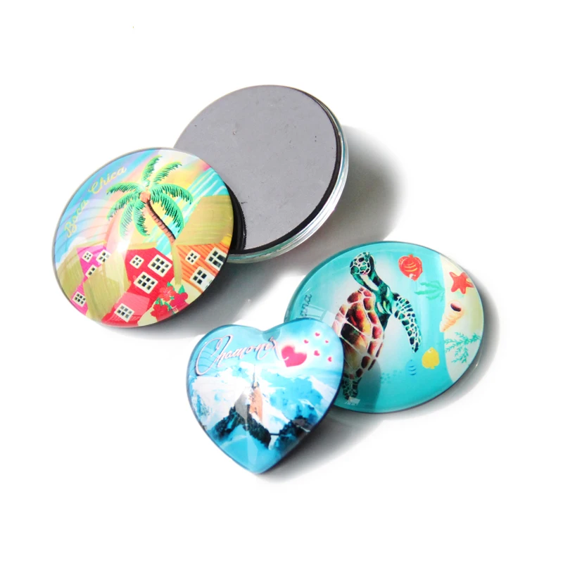 Customized Refrigerator Crystal Glass Magnets Nice Looking Design In Glass For Fridge Magnet